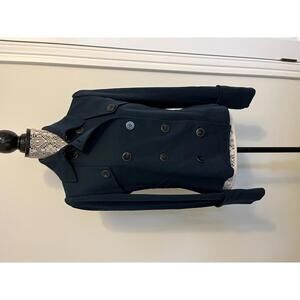 Diane Von Furstenberg Military style navy wool blend jacket